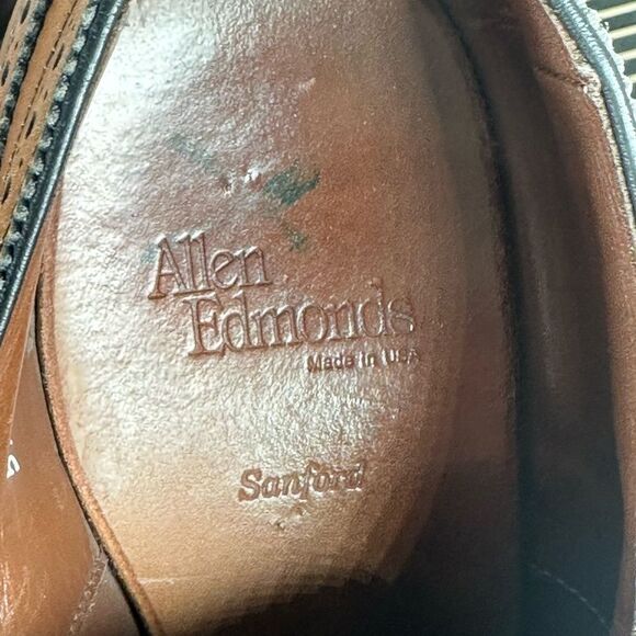 Allen Edmonds Sanford Walnut Brogue Cap Toe Leather Derby Dress Shoes Size 9.5 main image 6